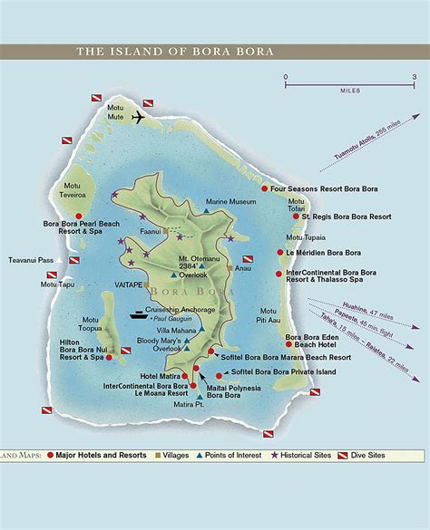 World Map with Bora Bora